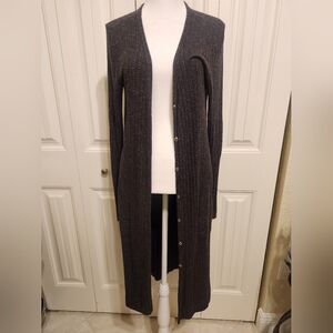 Michael Stars Dark Gray Ribbed Cardigan